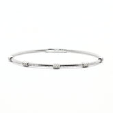 Sterling Silver and Diamond Bangle